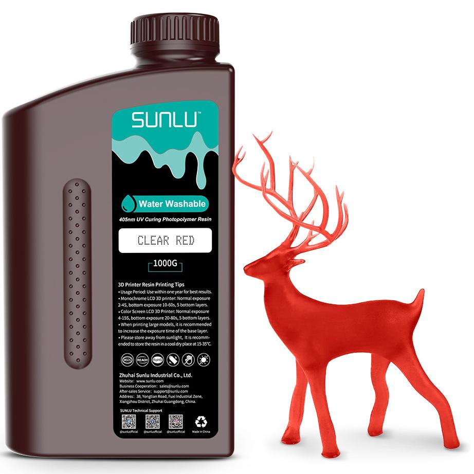 Sunlu Water Washable, Прозрачная красная