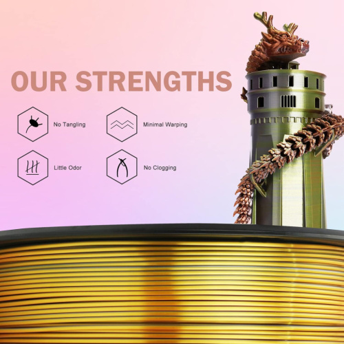 ERYONE Silk Tri-Color PLA, Gold & Silver & Copper