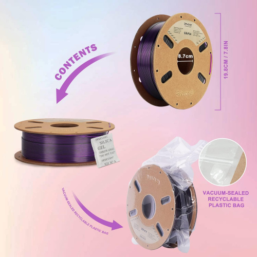 ERYONE Silk Dual-Color PLA, Black & Purple